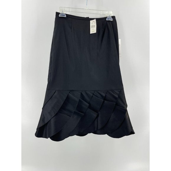 NWT Xscape by Joanna Chen Women's Black Ruffled Layered Stretch Skirt Size 6 - Picture 3 of 15
